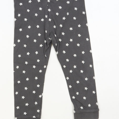 F&F Baby Grey Geometric Cotton Jogger Leggings Size 18 Months Pullover - Star Print