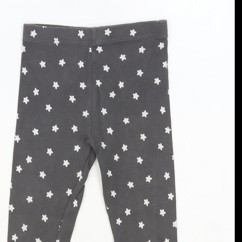 F&F Baby Grey Geometric Cotton Jogger Leggings Size 18 Months Pullover - Star Print