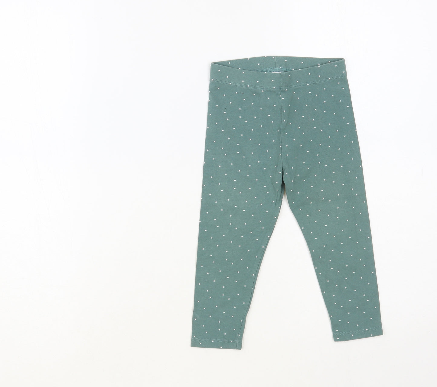 NEXT Baby Green Polka Dot Cotton Jogger Leggings Size 18 Months Pullover