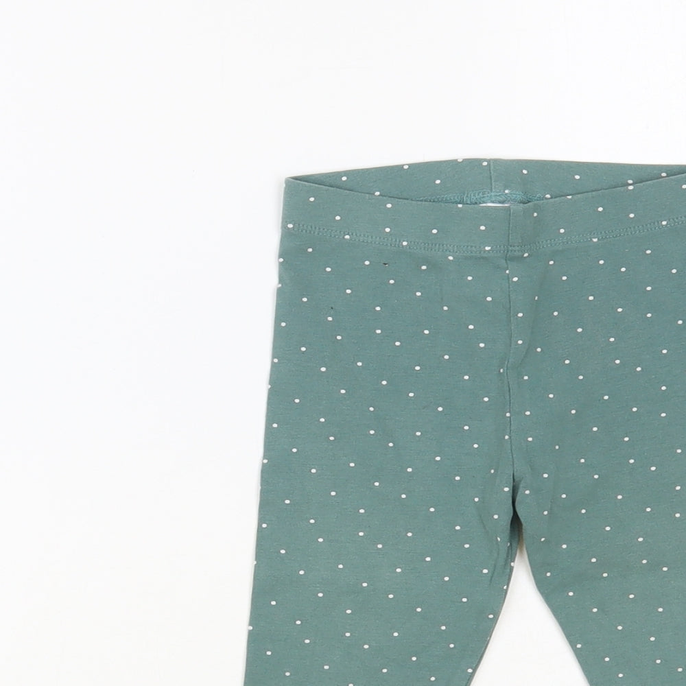 NEXT Baby Green Polka Dot Cotton Jogger Leggings Size 18 Months Pullover