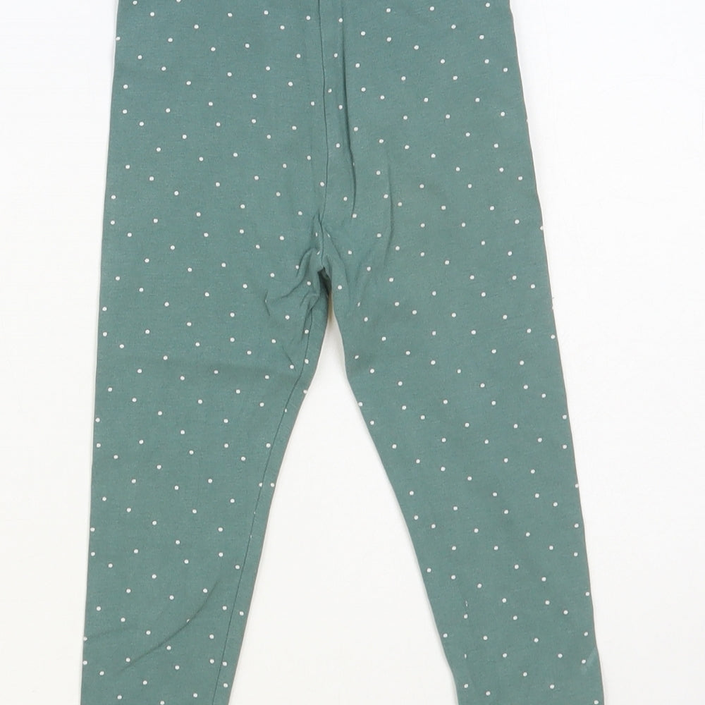 NEXT Baby Green Polka Dot Cotton Jogger Leggings Size 18 Months Pullover