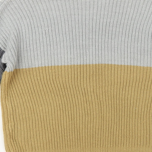 PEP & Co Womens Grey Round Neck Acrylic Pullover Jumper Size L