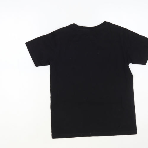 Hype Boys Black Cotton Pullover T-Shirt Size 11-12 Years Crew Neck Pullover