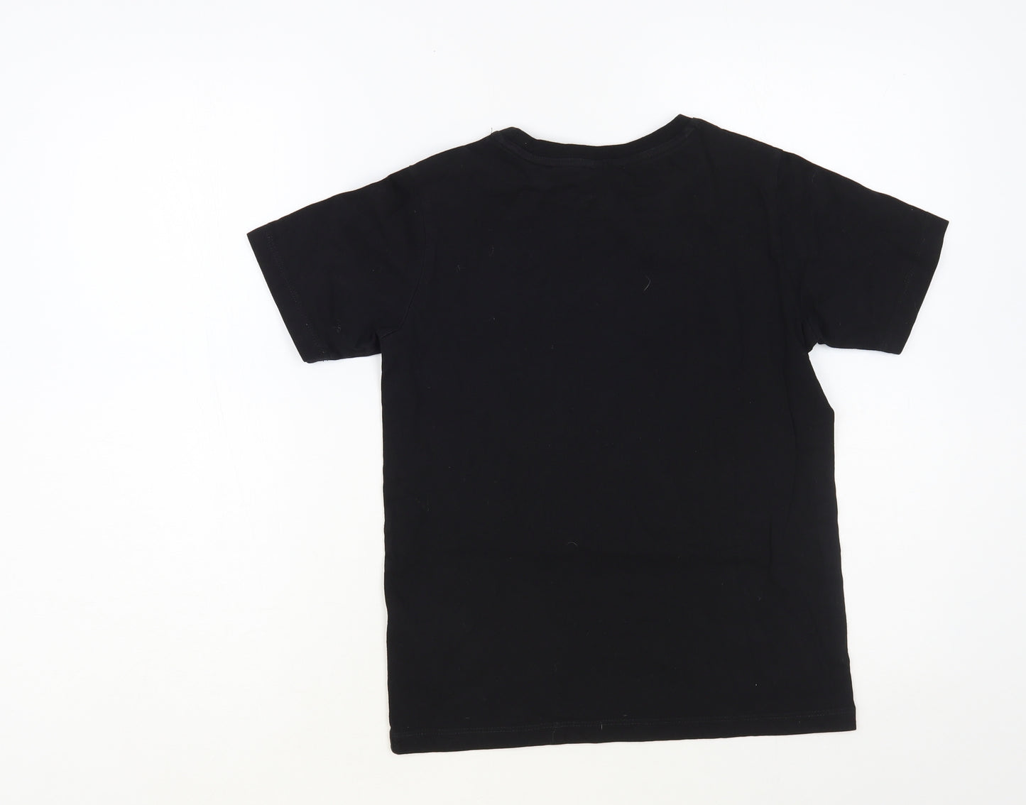 Hype Boys Black Cotton Pullover T-Shirt Size 11-12 Years Crew Neck Pullover