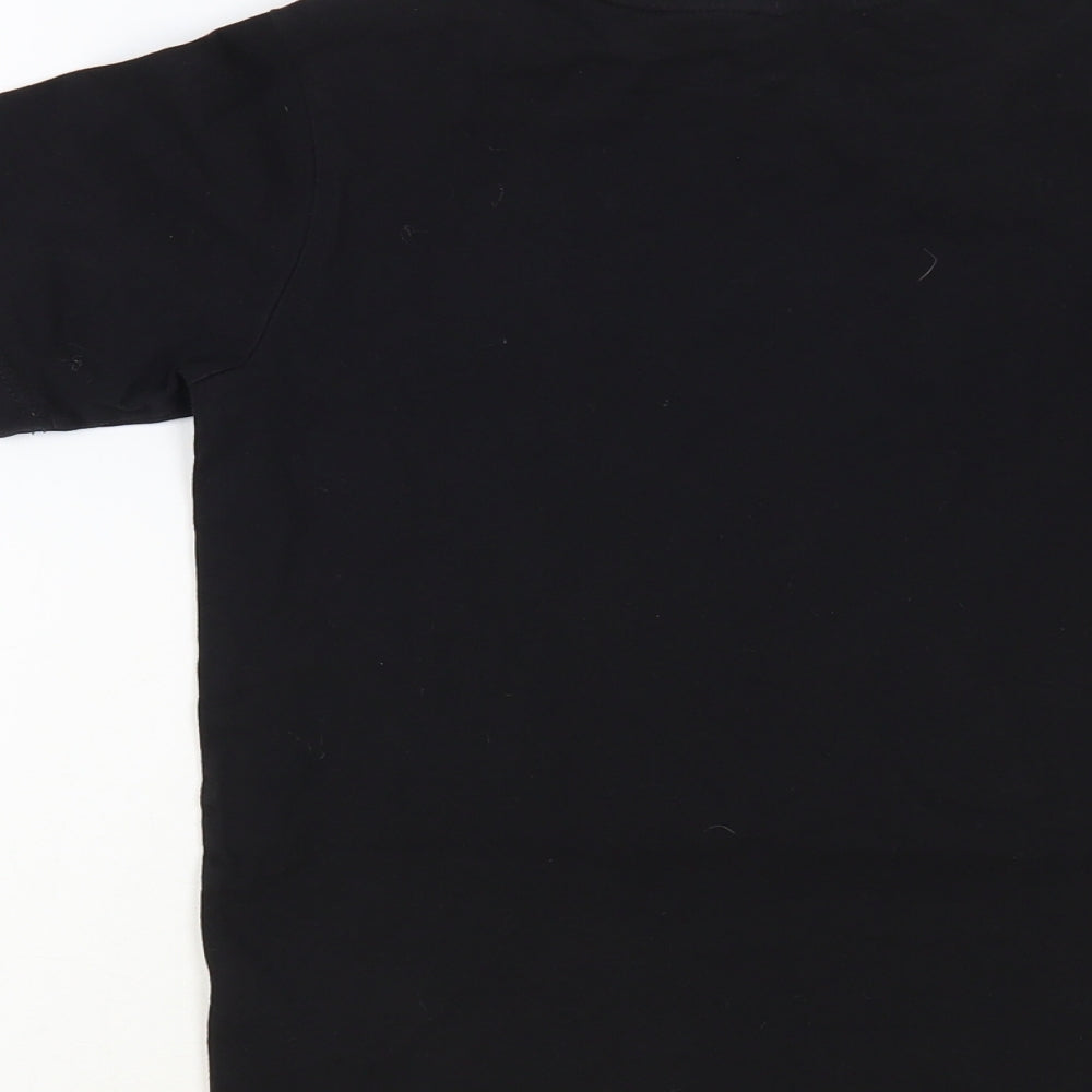 Hype Boys Black Cotton Pullover T-Shirt Size 11-12 Years Crew Neck Pullover