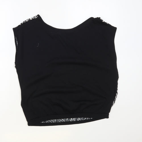 Shop 1 One Womens Black Geometric Polyester Basic Blouse Size L Boat Neck