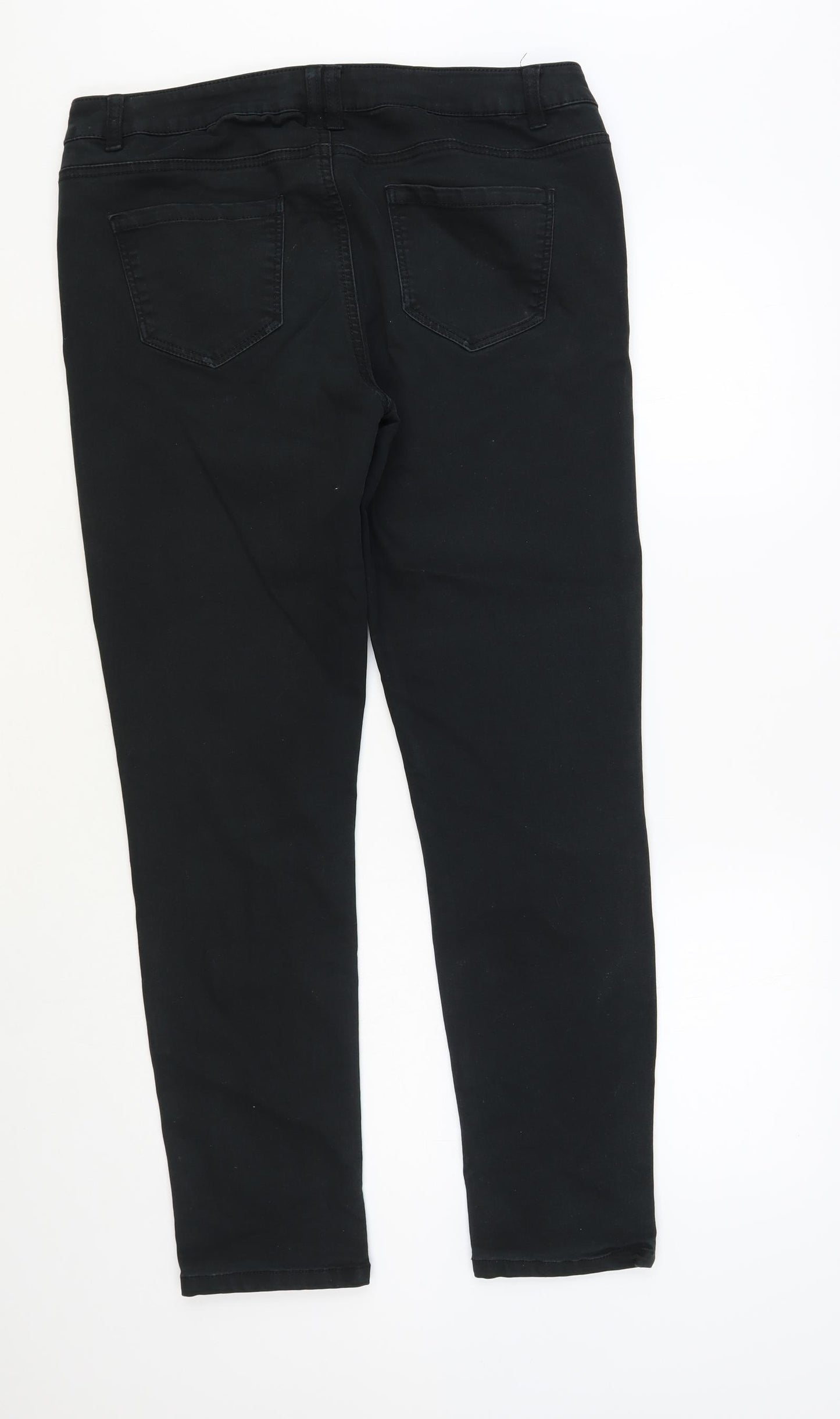 New Look Womens Black Cotton Skinny Jeans Size 16 L30 in Regular Button