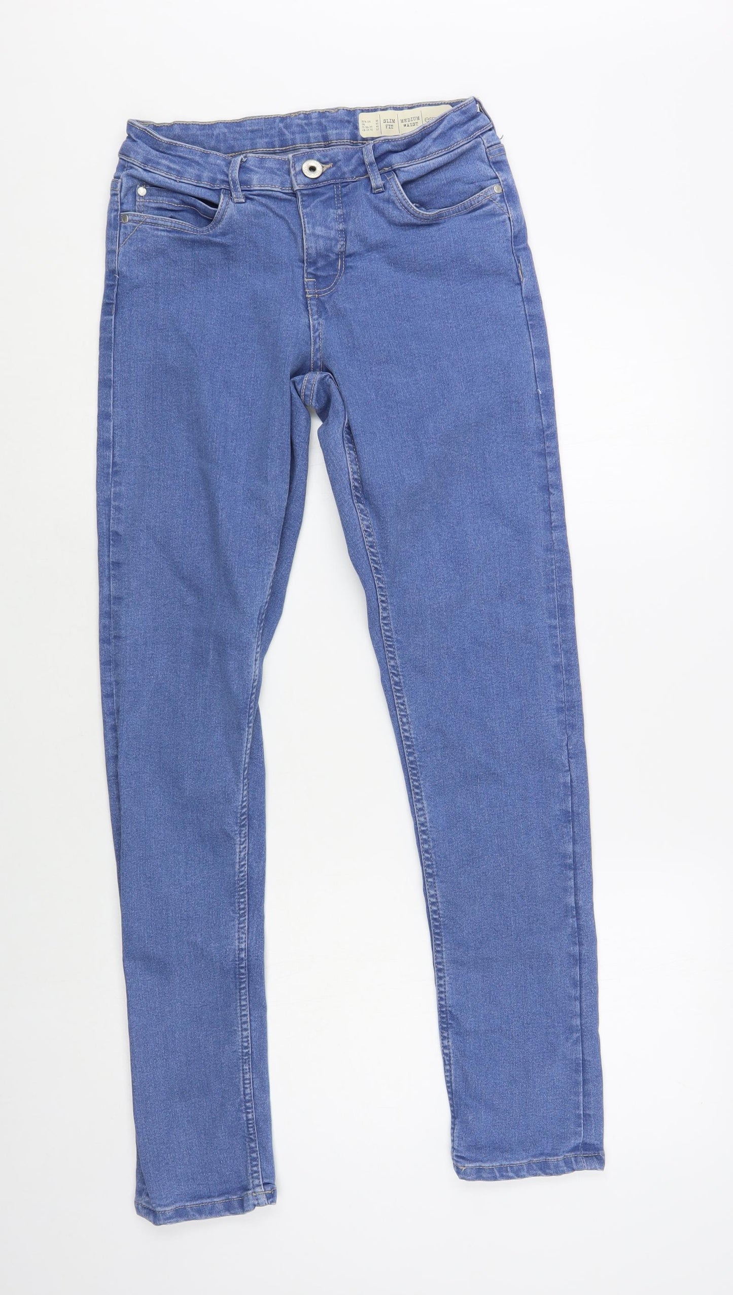 ESMARA Womens Blue Cotton Skinny Jeans Size 10 L31 in Regular Button