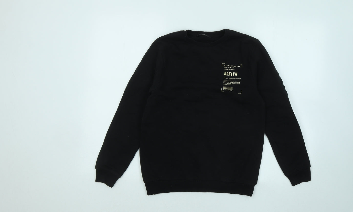 George Boys Black Cotton Pullover Sweatshirt Size 11-12 Years Pullover - BRKLYN