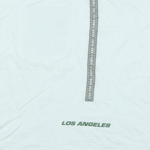Primark Boys White Cotton Basic T-Shirt Size 10-11 Years Round Neck Pullover - Miami Los Angeles