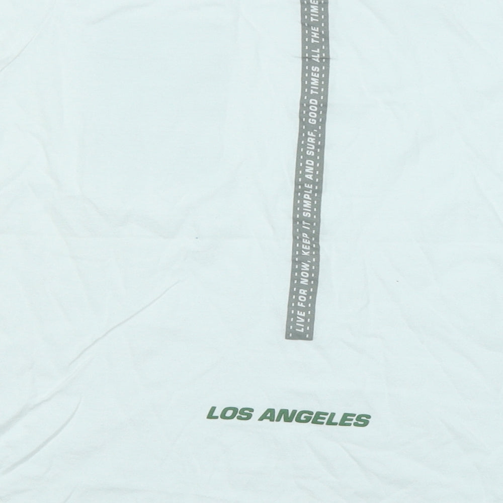 Primark Boys White Cotton Basic T-Shirt Size 10-11 Years Round Neck Pullover - Miami Los Angeles