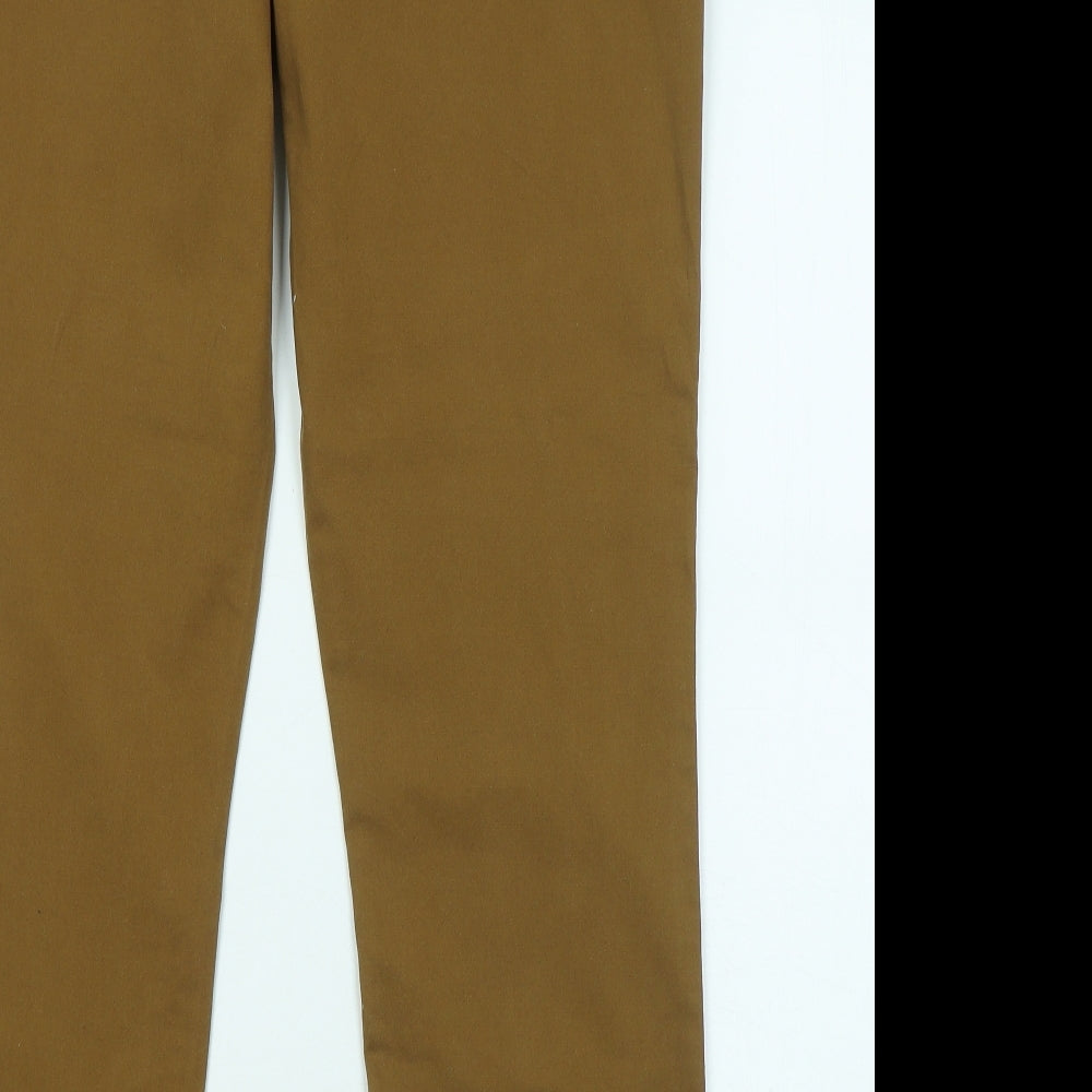 Primark Mens Brown Cotton Chino Trousers Size 38 in L30 in Regular Zip