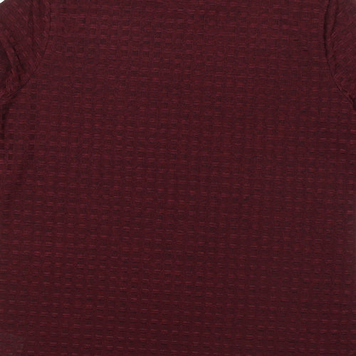 Daniel Basso Womens Purple Polyester Basic T-Shirt Size L Round Neck