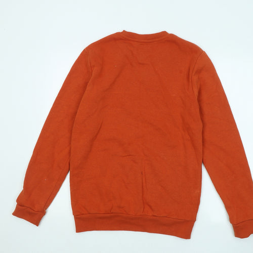 F&F Womens Orange Cotton Pullover Sweatshirt Size S Pullover