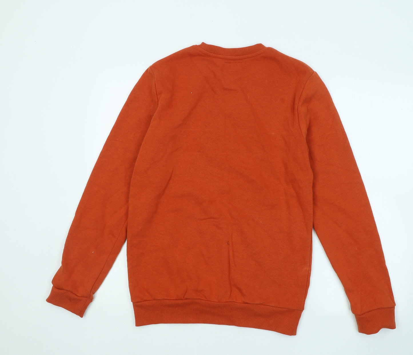 F&F Womens Orange Cotton Pullover Sweatshirt Size S Pullover