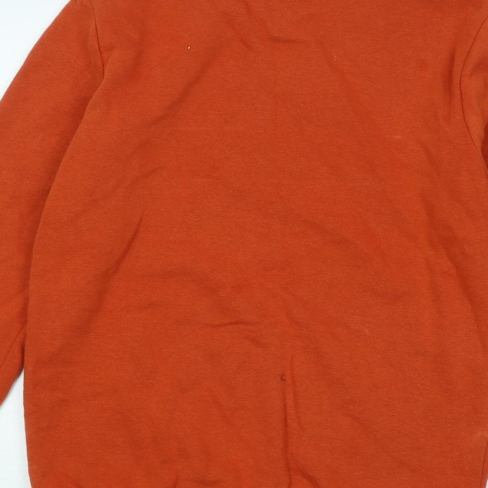 F&F Womens Orange Cotton Pullover Sweatshirt Size S Pullover