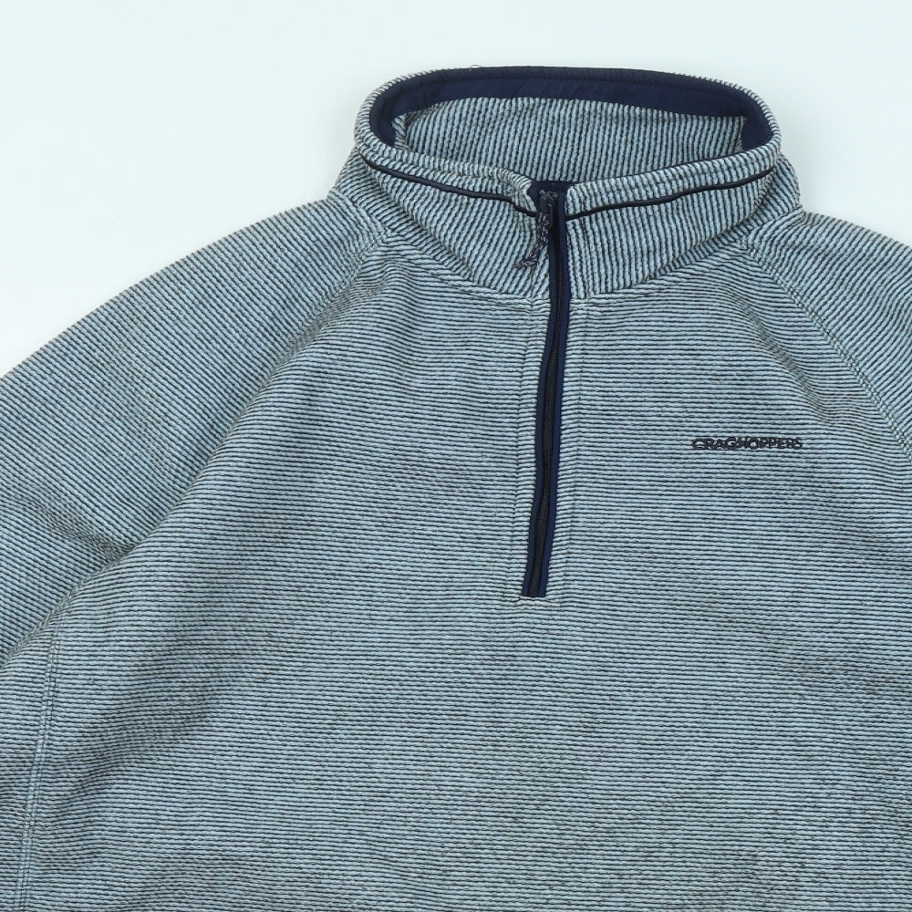Craghoppers Mens Blue Striped Jacket Size L Zip