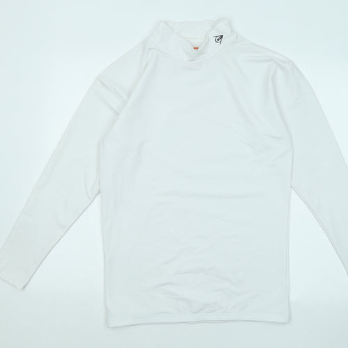 Dunlop Mens White Polyester Basic T-Shirt Size XL Mock Neck Pullover