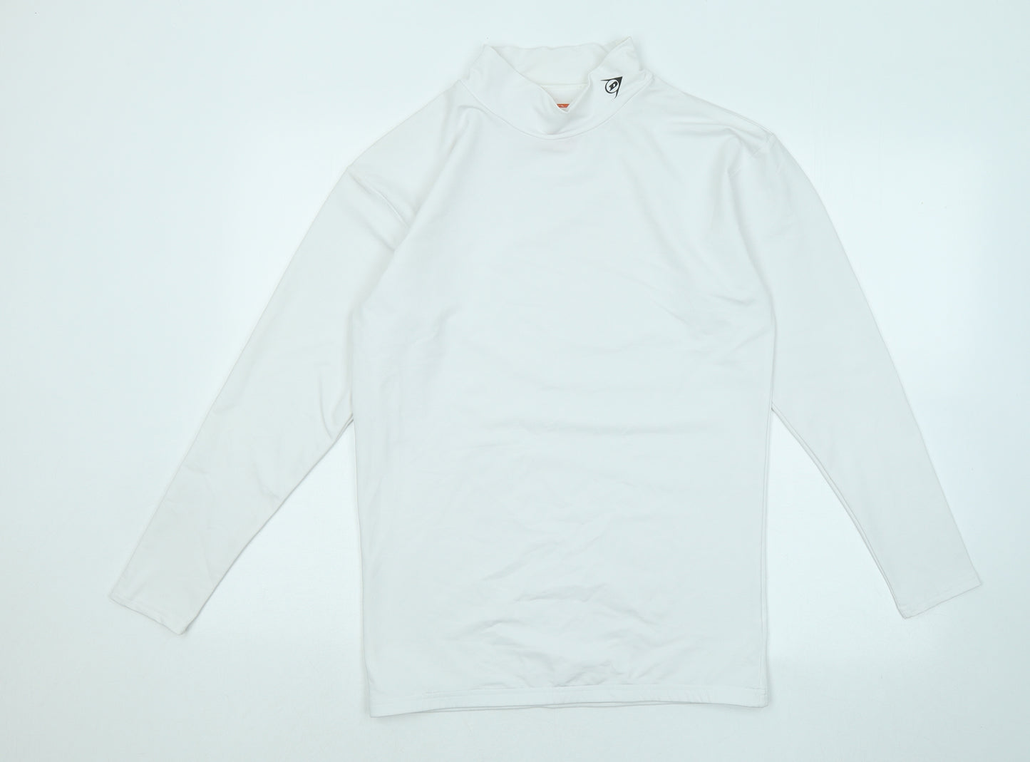 Dunlop Mens White Polyester Basic T-Shirt Size XL Mock Neck Pullover