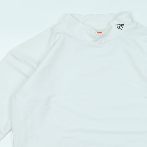 Dunlop Mens White Polyester Basic T-Shirt Size XL Mock Neck Pullover