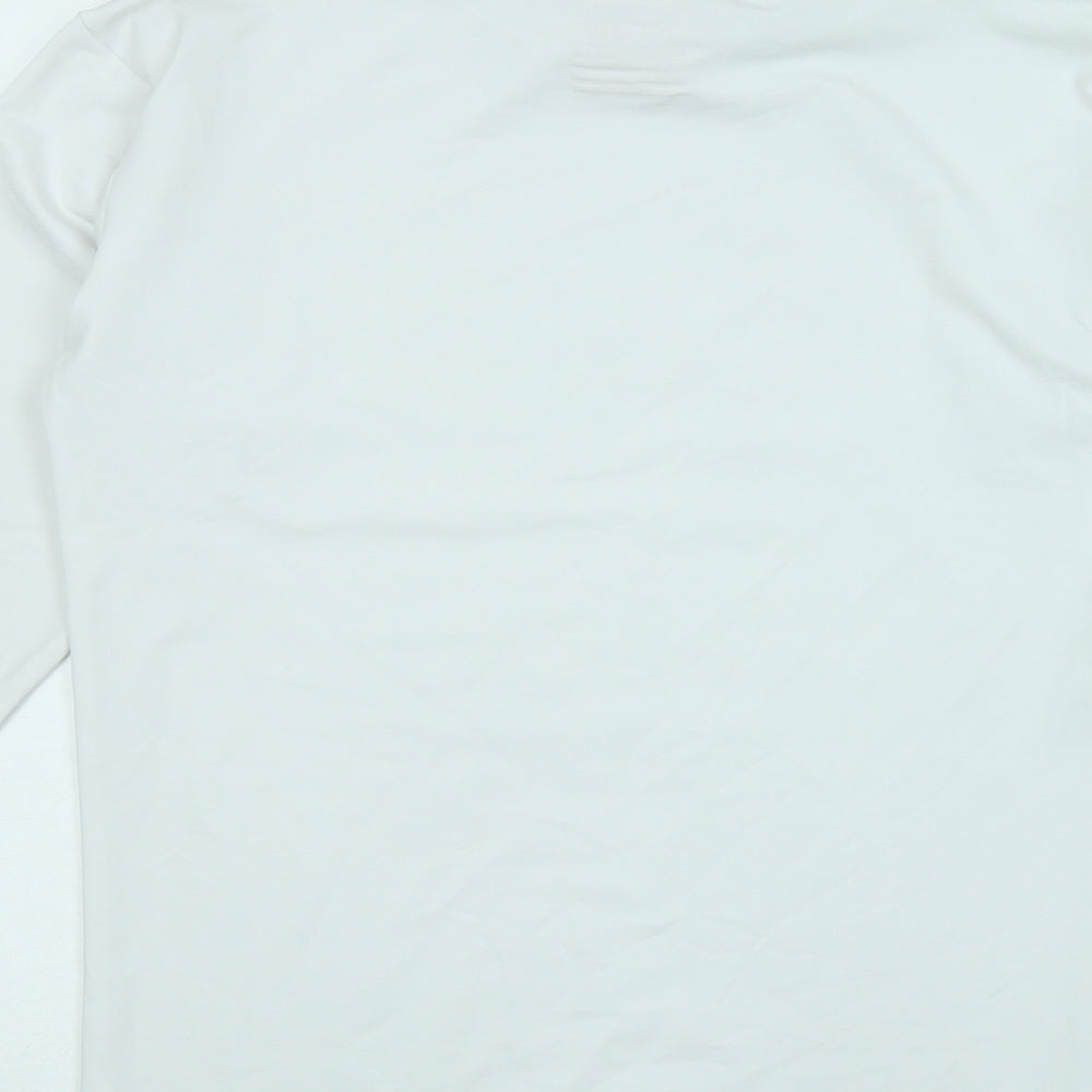 Dunlop Mens White Polyester Basic T-Shirt Size XL Mock Neck Pullover