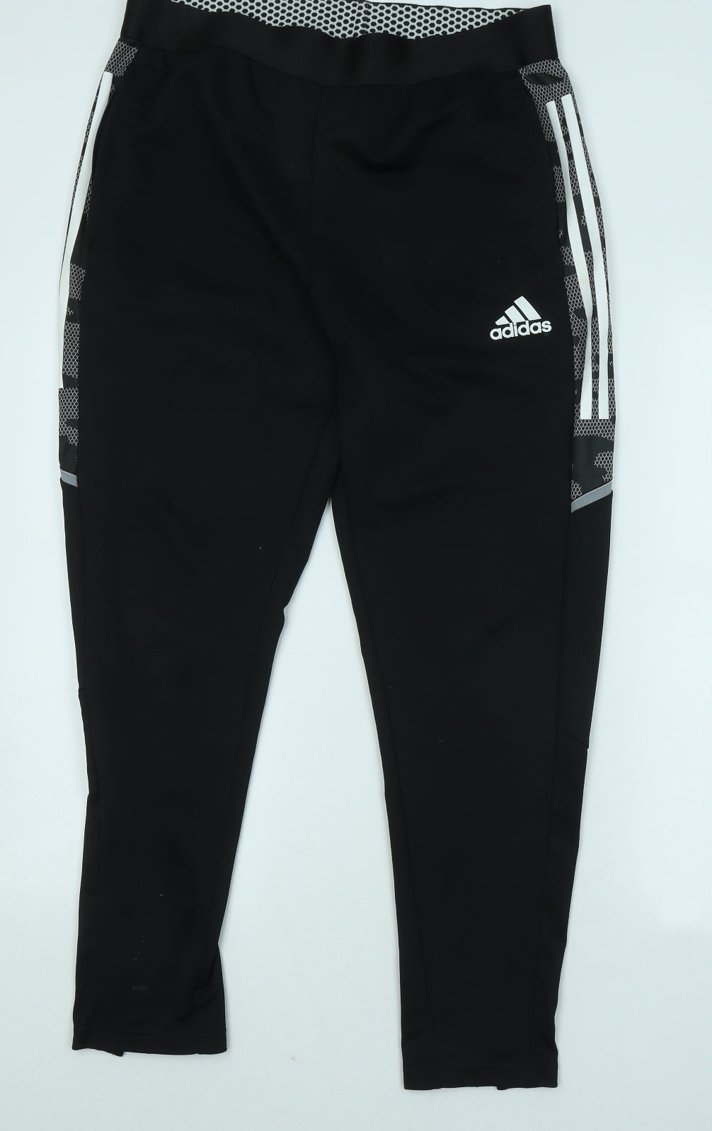 adidas Mens Black Polyester Jogger Trousers Size L L28 in Regular Zip
