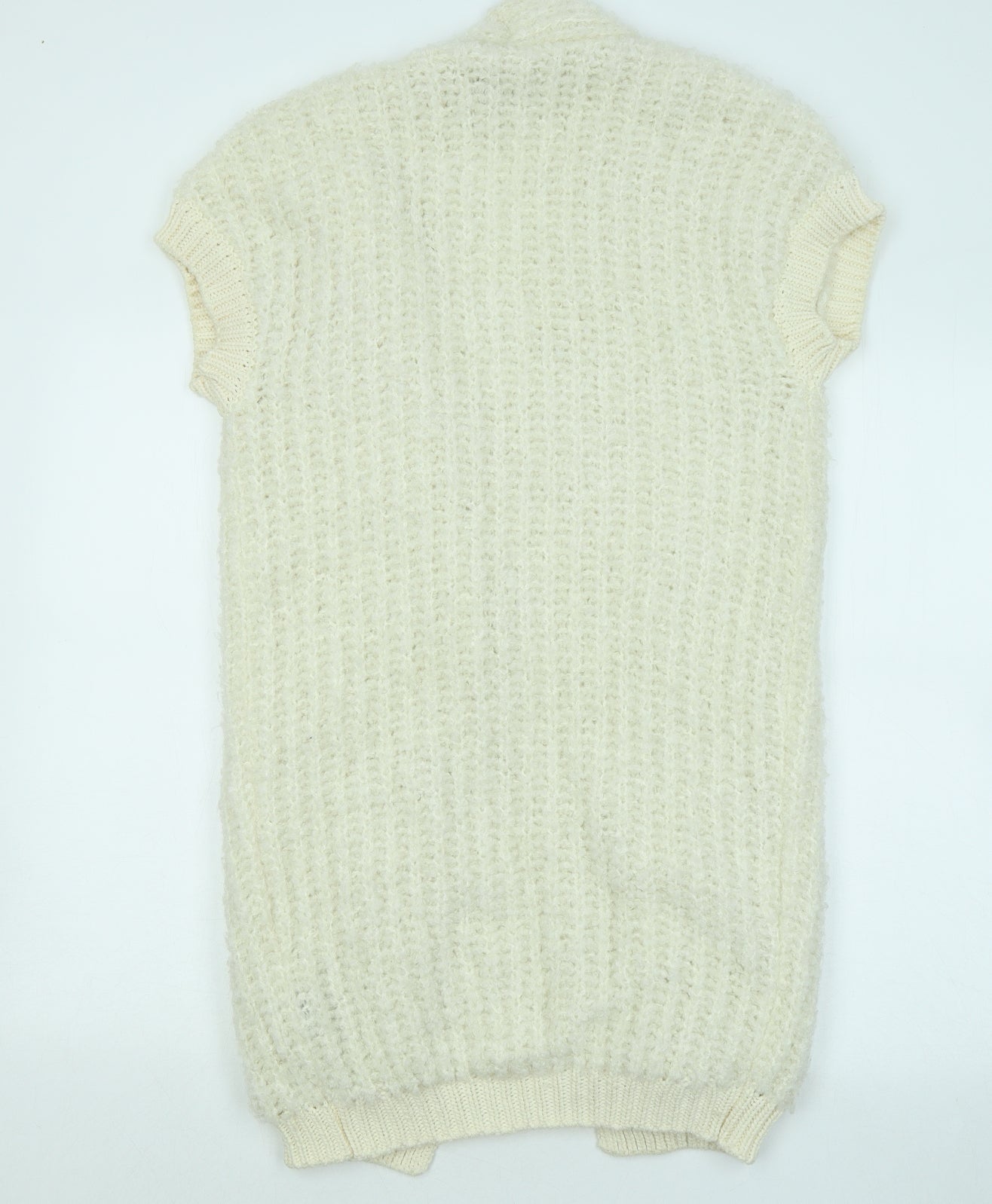 Marks and Spencer Womens Ivory V-Neck Acrylic Cardigan Jumper Size S