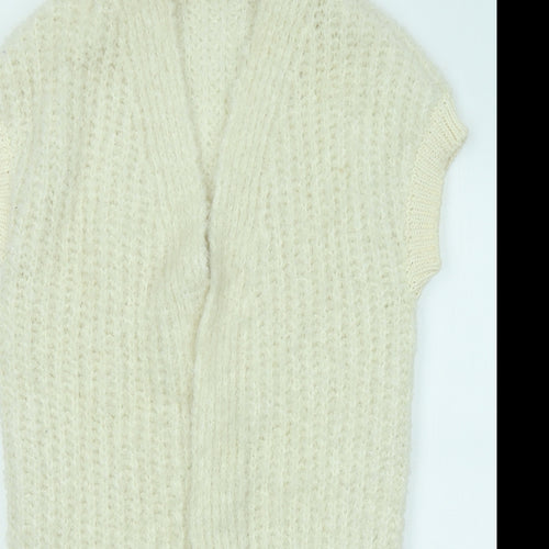 Marks and Spencer Womens Ivory V-Neck Acrylic Cardigan Jumper Size S