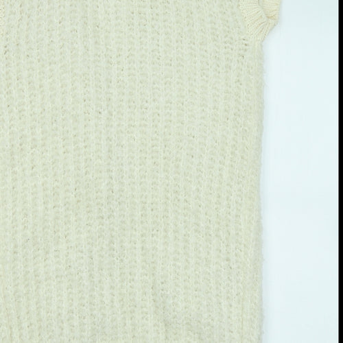 Marks and Spencer Womens Ivory V-Neck Acrylic Cardigan Jumper Size S