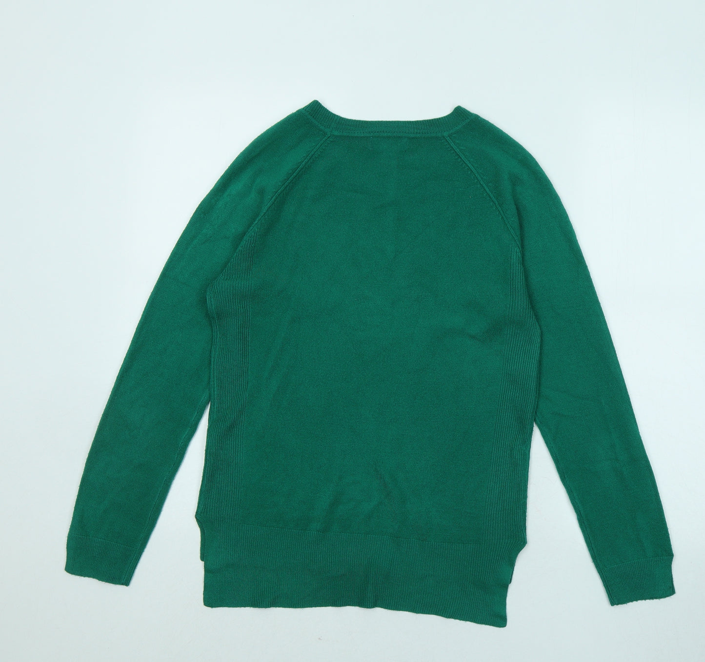 Primark Womens Green Round Neck Acrylic Pullover Jumper Size 6