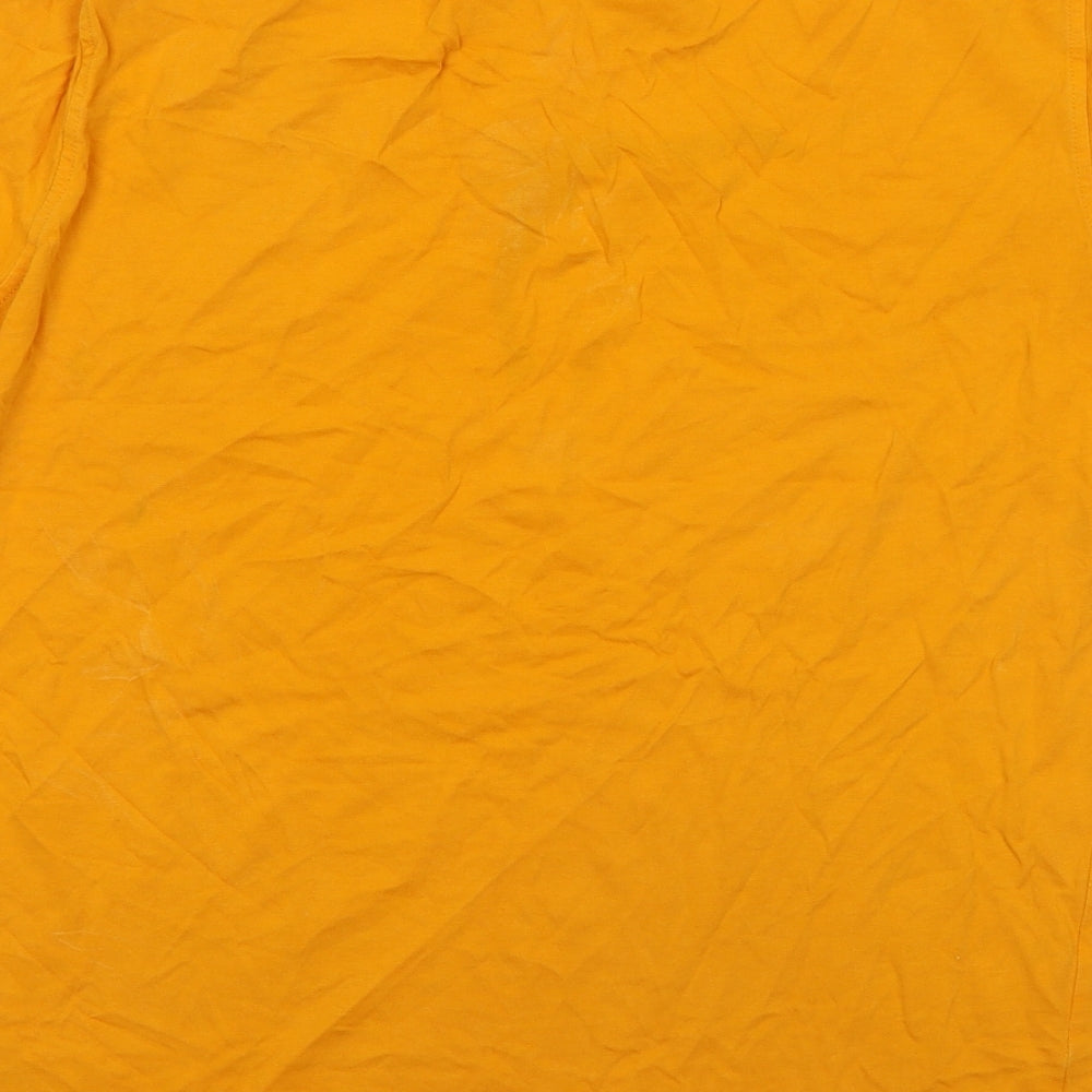 Pre London Mens Orange Cotton T-Shirt Size M Round Neck