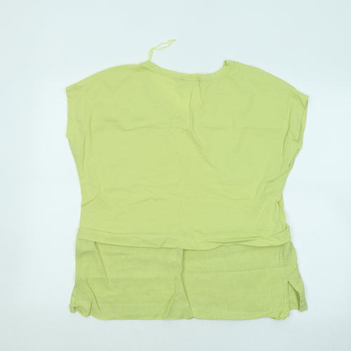 Carolyn Donnelly Womens Green Cotton Basic T-Shirt Size M Round Neck