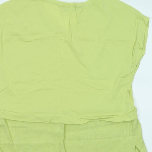 Carolyn Donnelly Womens Green Cotton Basic T-Shirt Size M Round Neck