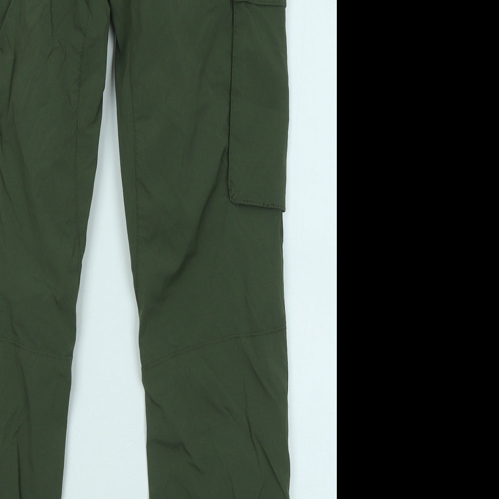 H&M Mens Green Polyimide Cargo Trousers Size XS L27 in Regular Drawstring