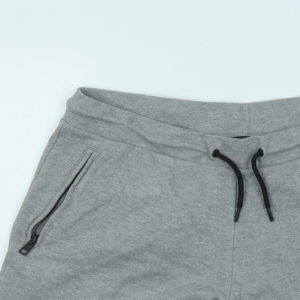 NEXT Mens Grey Cotton Sweat Shorts Size L Regular Drawstring