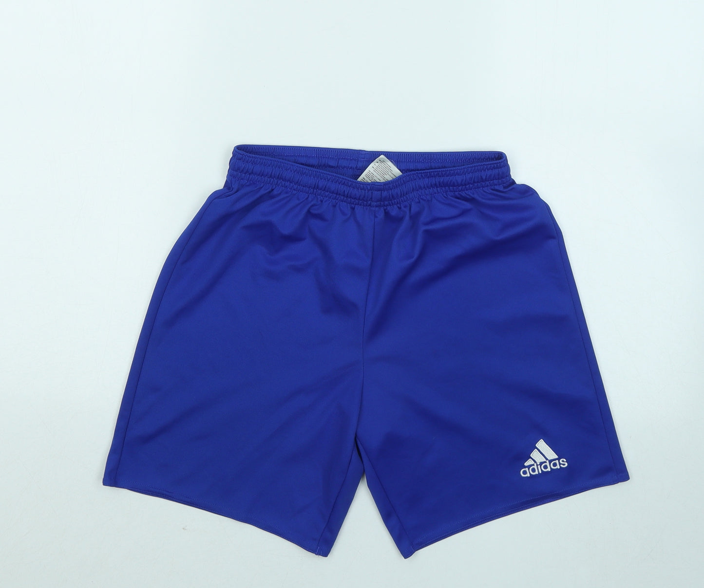 adidas Boys Blue Polyester Sweat Shorts Size 13-14 Years Regular - Logo