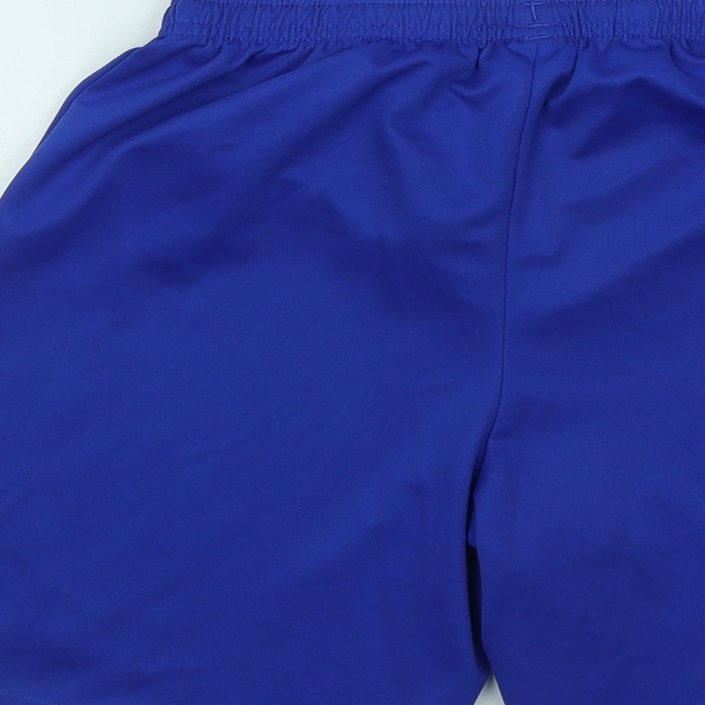adidas Boys Blue Polyester Sweat Shorts Size 13-14 Years Regular - Logo