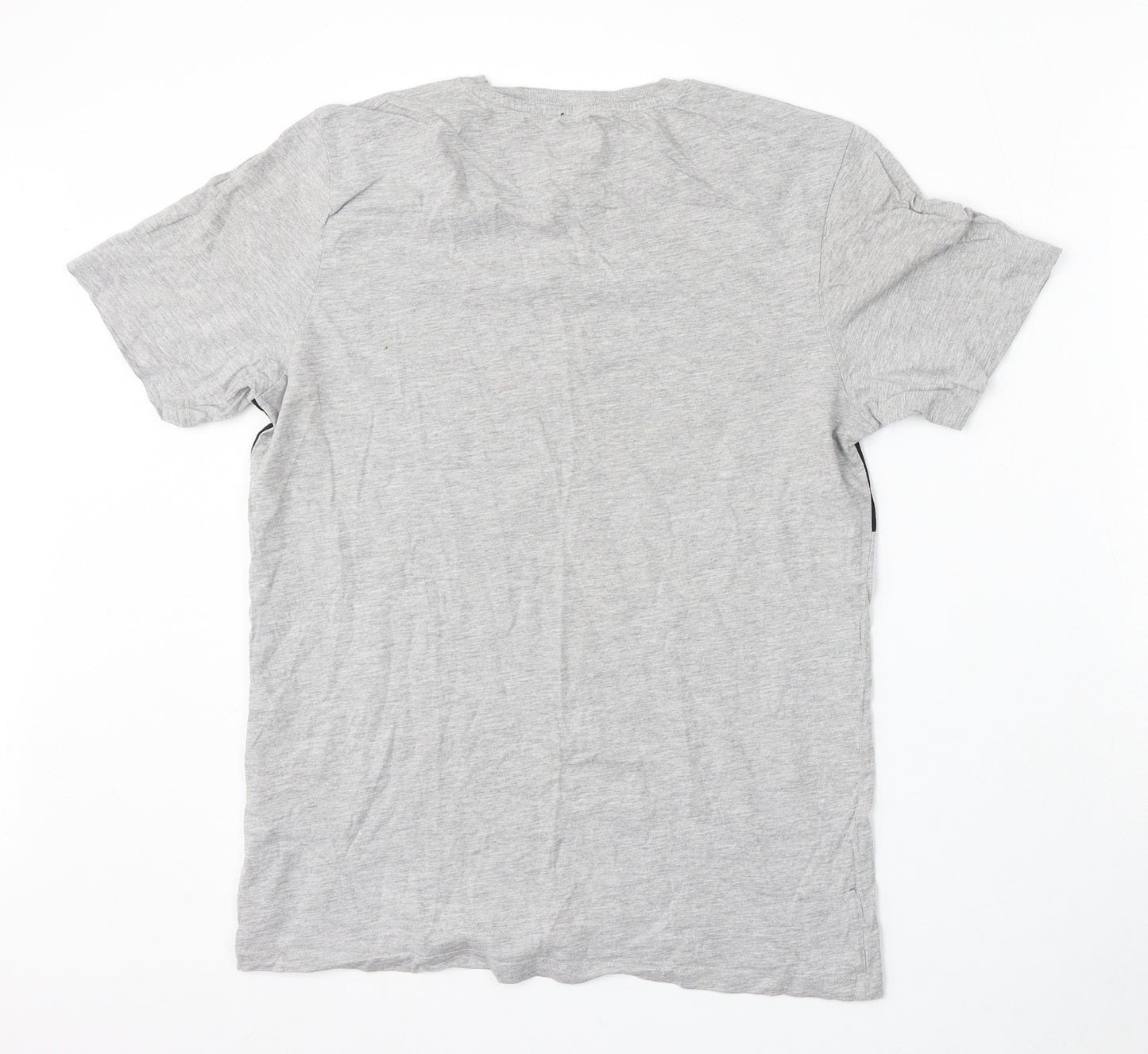 JACK & JONES Mens Grey Cotton T-Shirt Size M Round Neck