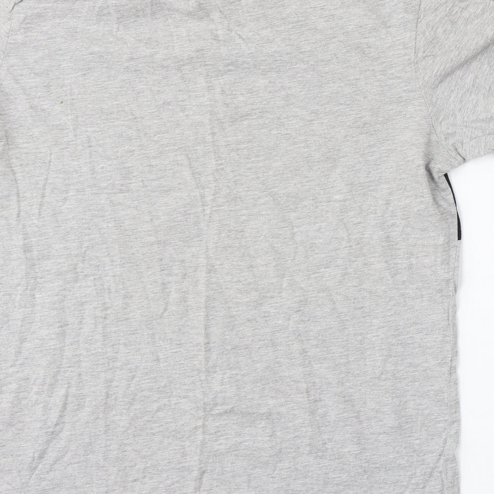 JACK & JONES Mens Grey Cotton T-Shirt Size M Round Neck