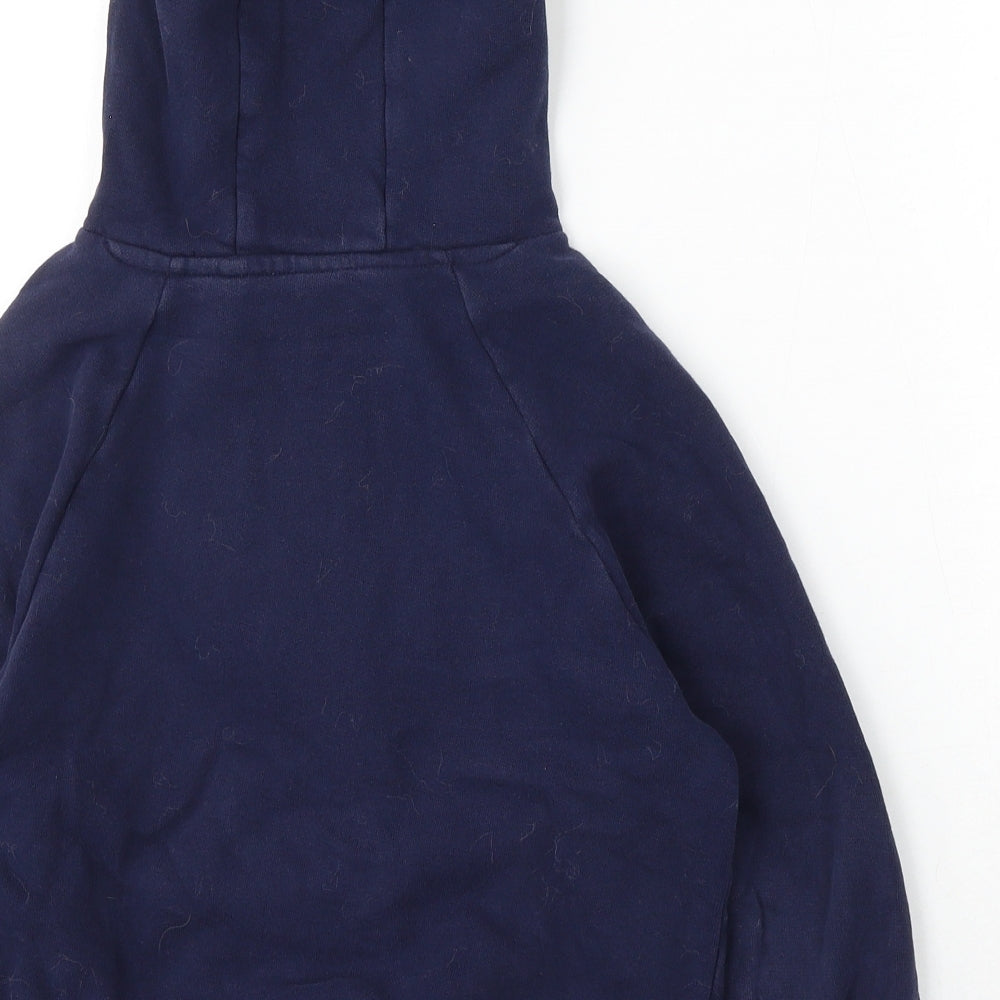 NEXT Girls Blue Cotton Pullover Hoodie Size 9 Years - Rainbow