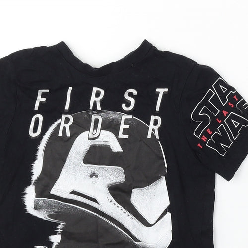 Star Wars Boys Black Cotton Basic T-Shirt Size 5-6 Years Round Neck - Star Wars