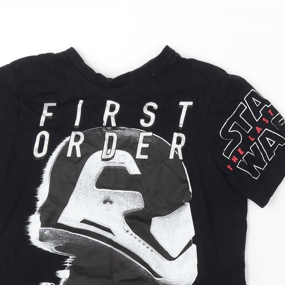 Star Wars Boys Black Cotton Basic T-Shirt Size 5-6 Years Round Neck - Star Wars