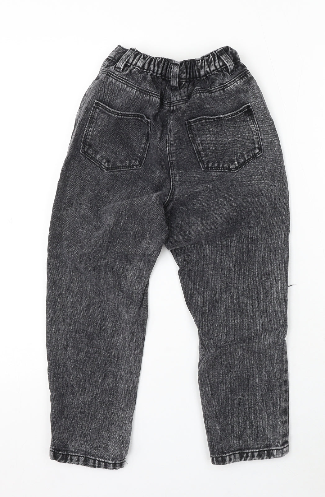NEXT Girls Grey Cotton Straight Jeans Size 8 Years Regular Button - Stone Wash