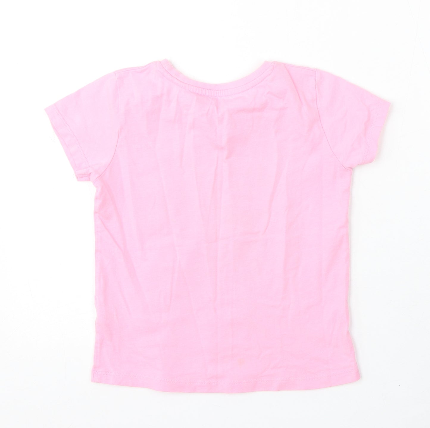 Dunnes Stores Girls Pink Cotton Basic T-Shirt Size 7-8 Years Round Neck - California