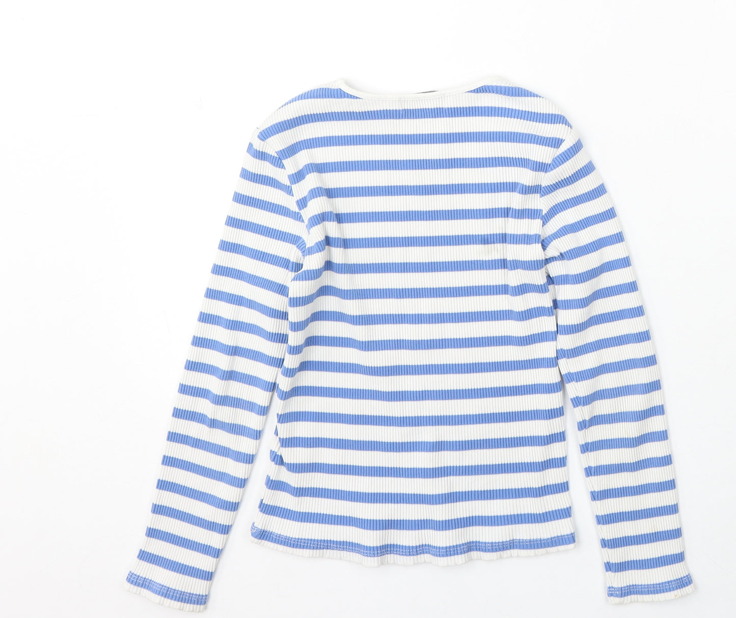 WOW Girls Multicoloured Striped Cotton Basic T-Shirt Size 9-10 Years Round Neck