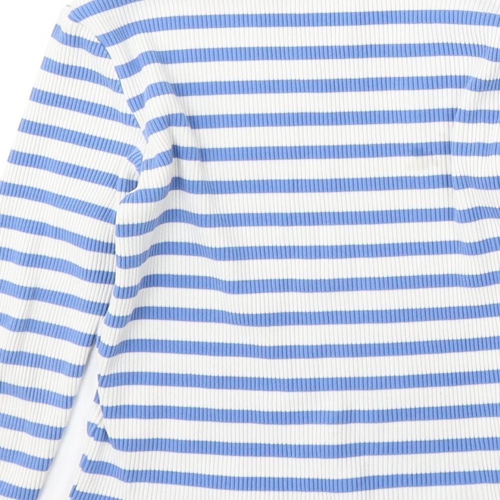 WOW Girls Multicoloured Striped Cotton Basic T-Shirt Size 9-10 Years Round Neck