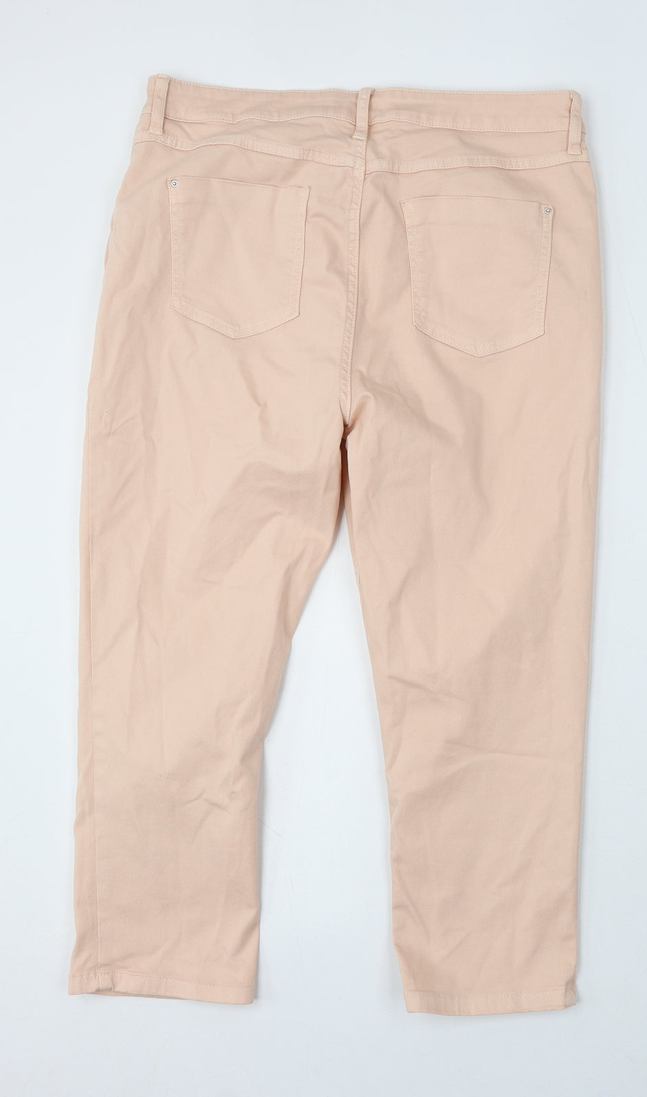 Preworn Womens Pink Cropped Jeans Size 34 in L22 in Regular Button