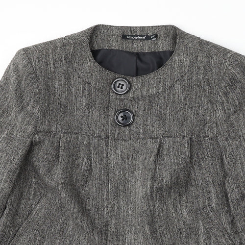 Atmosphere Womens Grey Polyester Jacket Blazer Size 12