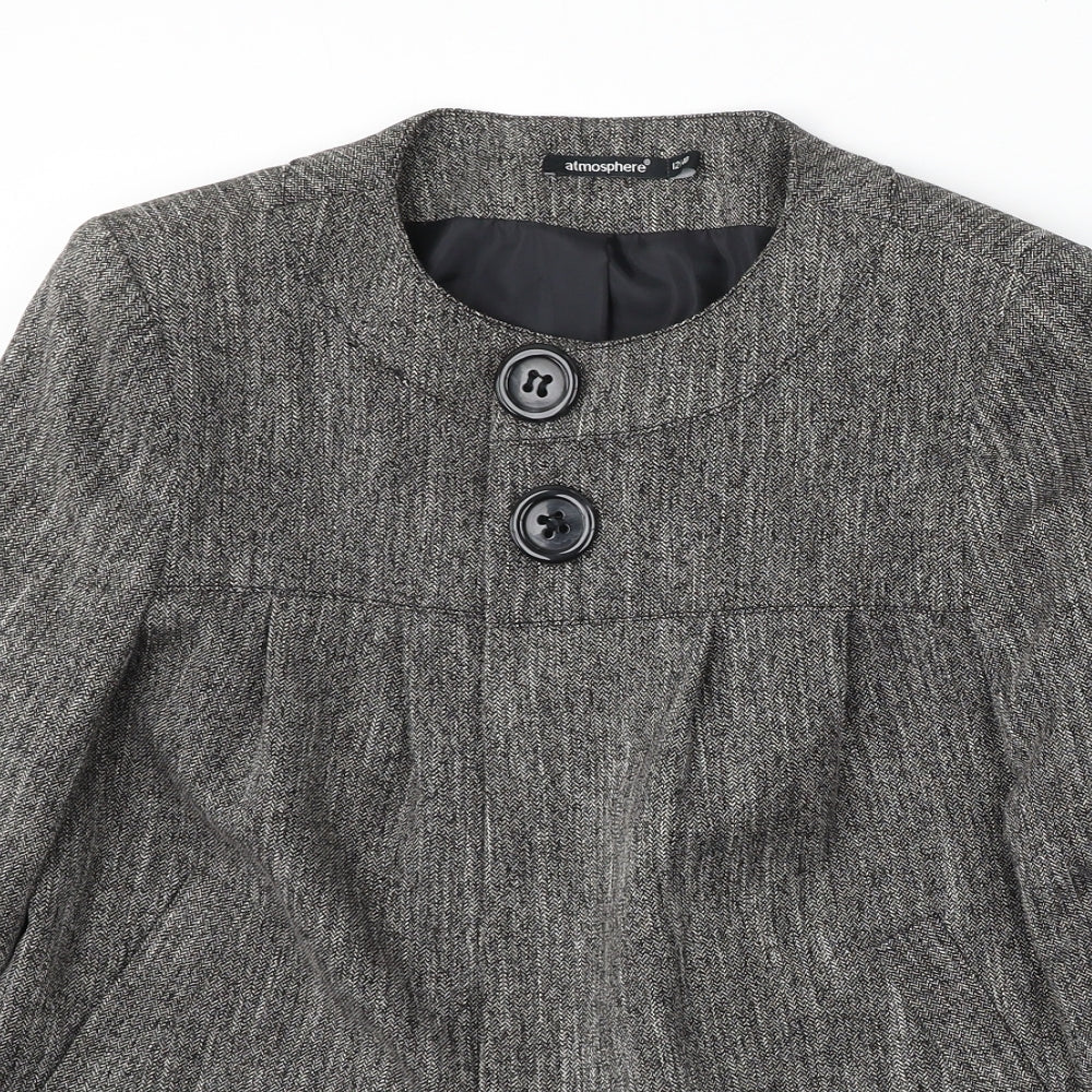 Atmosphere Womens Grey Polyester Jacket Blazer Size 12