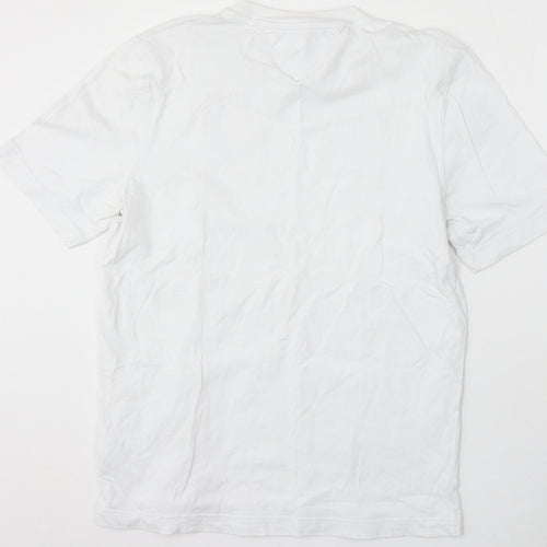 Tommy Hilfiger Mens White Cotton T-Shirt Size L Round Neck